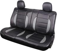 leader accessories mustang platinum faux leather black/grey universal rear split bench seat cover 40/60 50/50 with headrest cover - for enhanced seo logo