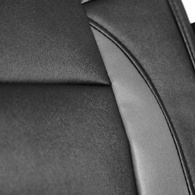 img 2 attached to Leader Accessories Mustang Platinum Faux Leather Black/Grey Universal Rear Split Bench Seat Cover 40/60 50/50 with Headrest Cover - for Enhanced SEO