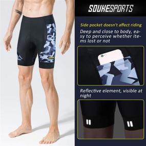 img 1 attached to 🚴 Souke Sports Men's Cycling Shorts: 4D Padded Bike Biking Half Pants with Pocket - Quick-Dry Tights for Bicycle Riding