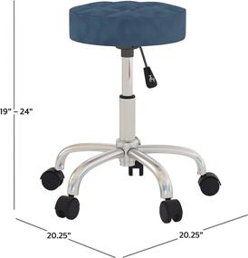 img 1 attached to Blue Velvet Hillsdale Nora Adjustable Backless Vanity/Office Stool with Casters - Enhanced SEO+