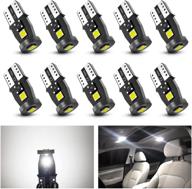 🔆 sealight 194 led bulbs 6000k white - super bright 168 2825 w5w t10 wedge led replacements, canbus error free - car interior dome map door courtesy license plate lights - pack of 10 logo