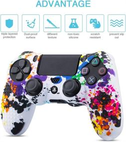 img 1 attached to 🎮 6amLifestyle PS4 Controller Skin: Graffiti 2 Design with 10 Thumb Grips - Anti-Slip Silicone Cover for DualShock 4 PS4 / PS4 Slim / PS4 Pro Controller