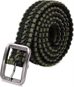 img 4 attached to 🏕️ Tactical Woven Waist Belt for Camping, Hunting, Hiking, and Outdoor Activities - Pulling Force: 550lbs