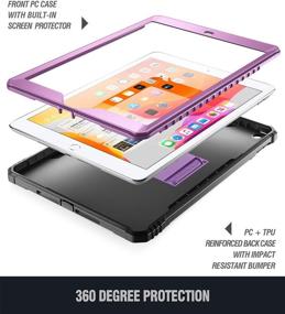 img 2 attached to 💜 Poetic Revolution Case for iPad 10.2 9th Gen 2021/8th Gen 2020/7th Gen 2019 - Metallic Purple | Full-Body Rugged Shockproof Cover with Kickstand & Built-in Screen Protector