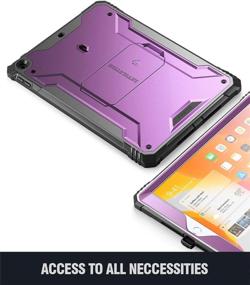 img 1 attached to 💜 Poetic Revolution Case for iPad 10.2 9th Gen 2021/8th Gen 2020/7th Gen 2019 - Metallic Purple | Full-Body Rugged Shockproof Cover with Kickstand & Built-in Screen Protector