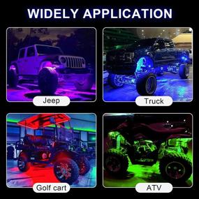 img 3 attached to Enhance Your Vehicle's Style with KEYMAO RGB LED Rock Lights: Waterproof, RF/APP Control, Music Mode & Timing Function | Perfect for Trucks, Jeeps, UTVs, ATVs, SUVs (8 Pods)