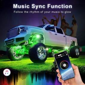 img 2 attached to Enhance Your Vehicle's Style with KEYMAO RGB LED Rock Lights: Waterproof, RF/APP Control, Music Mode & Timing Function | Perfect for Trucks, Jeeps, UTVs, ATVs, SUVs (8 Pods)