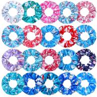 🦷 set of 20 dental tooth hair accessories - present for dental hygienist - teeth hair scrunchies elastic ribbon ponytail holders - non-crease hair scrunchies with cute teeth pattern - women and girls logo