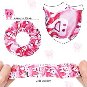 img 3 attached to 🦷 Set of 20 Dental Tooth Hair Accessories - Present for Dental Hygienist - Teeth Hair Scrunchies Elastic Ribbon Ponytail Holders - Non-Crease Hair Scrunchies with Cute Teeth Pattern - Women and Girls