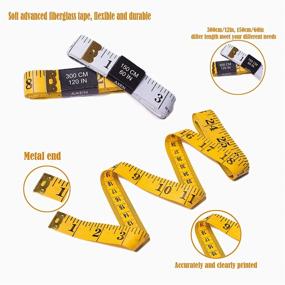 img 1 attached to 📏 AXEN 4 Pack Measuring Tape Set: Soft & Retractable Body Tailor Sewing Craft Cloth Dieting Tape – Ideal for Sewing, Tailoring, and Body Measurements (Black)