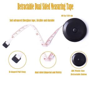 img 2 attached to 📏 AXEN 4 Pack Measuring Tape Set: Soft & Retractable Body Tailor Sewing Craft Cloth Dieting Tape – Ideal for Sewing, Tailoring, and Body Measurements (Black)