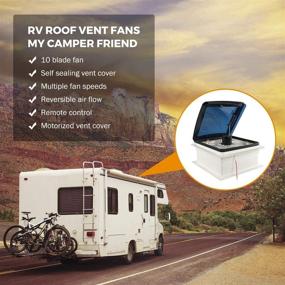 img 3 attached to 🏕️ RV Roof Vent Fan with Remote and Rain Sensor - Camper Ventilation Cover, Anti-UV, 3 Speed Reversible Airflow, Manual and Automatic Lift Dome Lid, Trailer Motorhome Windows Opening 14” 12V