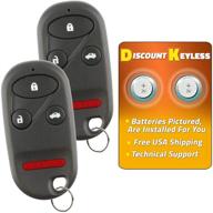 🔑 pack of 2 discount keyless replacement key fob car entry remotes for acura tl honda accord kobutah2t logo