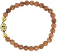 aa religious virgen de la caridad del cobre catholic bracelet: stainless steel medal & 6mm venturina beads logo