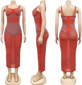 img 1 attached to 👗 WOKANSE Rhinestone Bodycon Clubwear Clothing Collection: Jumpsuits, Rompers & Overalls for Women