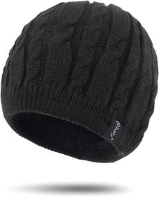 img 4 attached to 🧢 Stay Warm and Stylish with Phaiy Winter Beanie Hat - Thick Cable Knit, Velvet Fleece Lining, Unisex Skull Cap