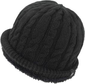 img 3 attached to 🧢 Stay Warm and Stylish with Phaiy Winter Beanie Hat - Thick Cable Knit, Velvet Fleece Lining, Unisex Skull Cap