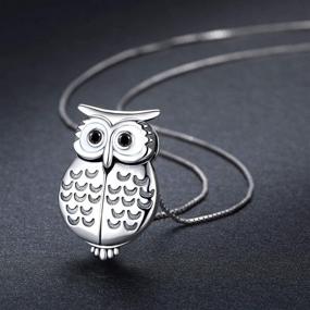 img 3 attached to 🦉 MEDWISE Wisdom Owl Style Locket Necklace: 925 Sterling Silver Photo Locket Necklace for Women Girls - Perfect Gift, Includes 18 inch Box Chain