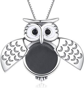 img 1 attached to 🦉 MEDWISE Wisdom Owl Style Locket Necklace: 925 Sterling Silver Photo Locket Necklace for Women Girls - Perfect Gift, Includes 18 inch Box Chain
