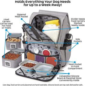 img 1 attached to 🐾 Ultimate Week Away Backpack with 2 Food Carriers and 2 Collapsible Bowls for Mobile Dog Gear