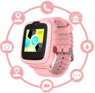 4g kids smart watch with sim card - gps locator, sos alarm, remote monitoring, face to face call, pink logo