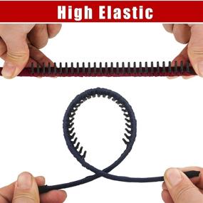 img 3 attached to Pack of 6 Yeshan Solid Tooth Headbands for Women with Non-Slip Hair Comb, Plastic Hair Hoops - Improved SEO