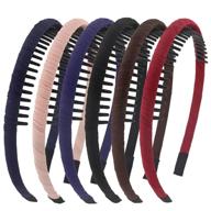 pack of 6 yeshan solid tooth headbands for women with non-slip hair comb, plastic hair hoops - improved seo logo