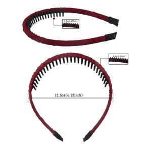 img 2 attached to Pack of 6 Yeshan Solid Tooth Headbands for Women with Non-Slip Hair Comb, Plastic Hair Hoops - Improved SEO