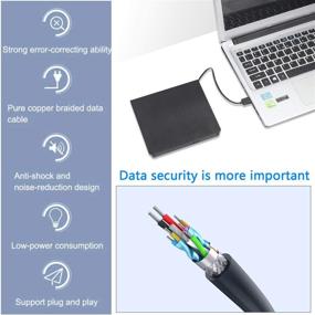 img 2 attached to 📀 Portable External CD/DVD Drive - USB 3.0, Slim & Lightweight Burner Player RW Drive for Windows, Mac, Linux - Compatible with Desktop PC (Windows XP/2003/Vista/7/8)