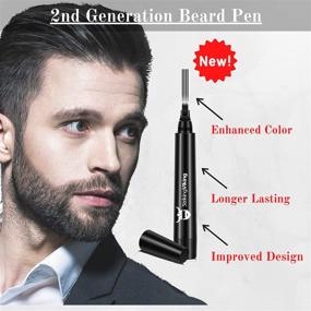 img 3 attached to 🧔 Striking Viking Beard Pencil Filler for Men (2 pack), Enhanced Beard Filling Pen Kit with Brush, Waterproof Beard Pen - Fill, Shape, & Define Your Beard and Mustache - Long Lasting (Black)