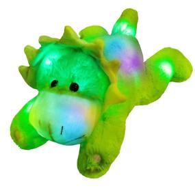 img 4 attached to 🦖 Glow Guards 15’’ LED Dinosaur Stuffed Animals: Light up Triceratops Soft Pillow Plush with Night Lights for Toddler Kids - Perfect for Valentine's Day Birthday!