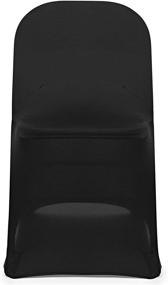 img 3 attached to 🪑 Lann's Linens 10-Piece Black Spandex Folding Chair Cover: Perfect for Weddings, Parties, and Banquets