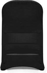 img 1 attached to 🪑 Lann's Linens 10-Piece Black Spandex Folding Chair Cover: Perfect for Weddings, Parties, and Banquets