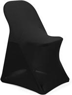 🪑 lann's linens 10-piece black spandex folding chair cover: perfect for weddings, parties, and banquets logo