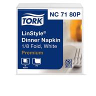 🍽️ tork linstyle white dinner napkin, premium quality: pre-folded 1-ply, 16.25" x 17" - pack of 360 napkins (6 x 60), nc7180p logo