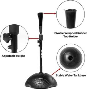 img 3 attached to ️⚾ McHom Adjustable Height Baseball and Softball Batting Tee - No Tip Over Water Tank Base, Portable with Carrying Bag - Hitting Tee for Baseball, Black