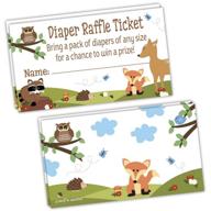 🍼 woodland diaper raffle tickets: enhance your boy baby shower game with 50 tickets! logo