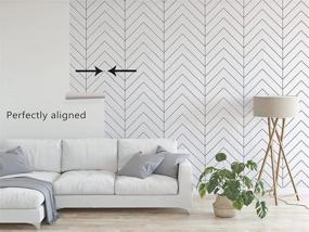 img 2 attached to 🏷️ Modern Geometric Removable Peel and Stick Wallpaper – Black and White Herringbone Design for Bedroom Walls – Self Adhesive Contact Paper – Waterproof Vinyl