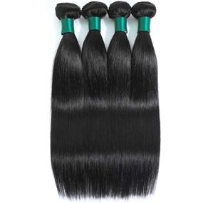 img 2 attached to 💇 Premium AUTTO Peruvian Virgin Hair Weaves: Unprocessed Straight 3 Bundles (14 16 18inch), Natural Black Color, Can be Dyed and Bleached