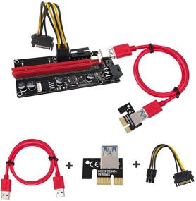 img 1 attached to 6-пакетный PCIE Riser 1X к 16X Графическое расширение для майнинга GPU, Адаптерная карта с подключением через Powered Riser, с 60см USB 3.0 кабелем, 4 твердотельными конденсаторами, двумя вариантами питания через разъемы 6PIN и Molex 3 (ВЕР 009S)