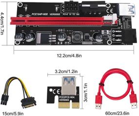 img 3 attached to 6-пакетный PCIE Riser 1X к 16X Графическое расширение для майнинга GPU, Адаптерная карта с подключением через Powered Riser, с 60см USB 3.0 кабелем, 4 твердотельными конденсаторами, двумя вариантами питания через разъемы 6PIN и Molex 3 (ВЕР 009S)