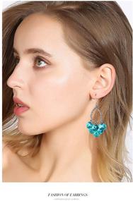 img 3 attached to Teardrop Chandelier Earrings Women Hypoallergenic