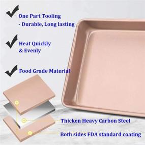 img 2 attached to 🍪 HYTK Small Cookie Sheets - 11 X 9 Inch Set of 2 Nonstick Mini Baking Trays - Thicken Brushed High Carbon Steel - Toaster Oven Replacement Pan - No Warp - Magnetic Bakeware