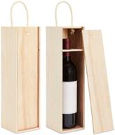 🎁 set of 2 unfinished wood wine boxes with handles for crafts, gifts, birthdays, housewarmings - 13.9 x 4 inches логотип