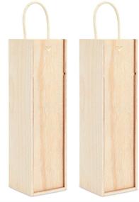 img 1 attached to 🎁 Set of 2 Unfinished Wood Wine Boxes with Handles for Crafts, Gifts, Birthdays, Housewarmings - 13.9 x 4 inches