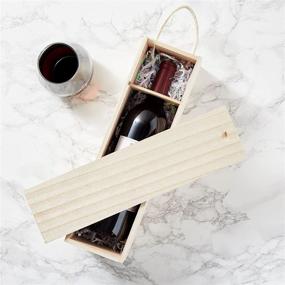 img 3 attached to 🎁 Set of 2 Unfinished Wood Wine Boxes with Handles for Crafts, Gifts, Birthdays, Housewarmings - 13.9 x 4 inches