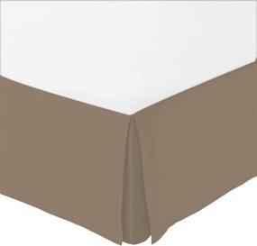 img 4 attached to Enhance Your Bedding with THREAD SPREAD Taupe Queen Bed Skirt - 1000 Thread Count, 100% Cotton, Pleated Model for a Classy Look!