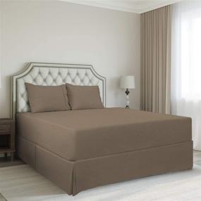 img 3 attached to Enhance Your Bedding with THREAD SPREAD Taupe Queen Bed Skirt - 1000 Thread Count, 100% Cotton, Pleated Model for a Classy Look!
