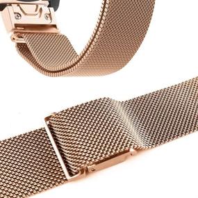 img 1 attached to 🌹 YOOSIDE Stainless Steel Mesh Loop Watch Band 20mm, Quick and Easy Fit Replacement Strap for Garmin Fenix 6S Pro/Sapphire, Fenix 5S/Fenix 5S Plus, Descent Mk2S - Rose Gold