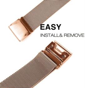 img 2 attached to 🌹 YOOSIDE Stainless Steel Mesh Loop Watch Band 20mm, Quick and Easy Fit Replacement Strap for Garmin Fenix 6S Pro/Sapphire, Fenix 5S/Fenix 5S Plus, Descent Mk2S - Rose Gold